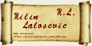 Milin Lalošević vizit kartica